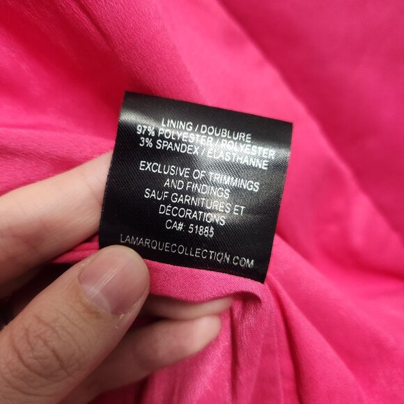 LaMarque Rumi Cropped Leather Jacket Hot Pink Lamb Barbie Feminine Maximalist M - Picture 11 of 13